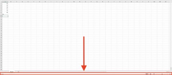 modify the status bar excel