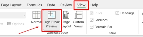 hide print lines excel