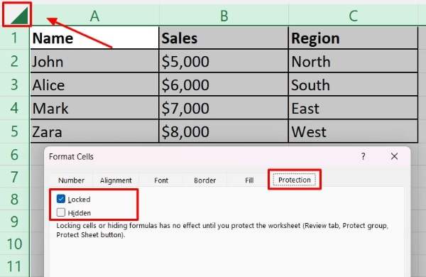 how to unlock fill color in excel