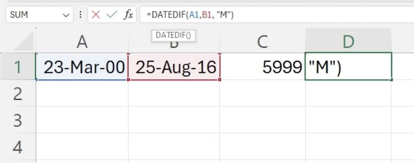 formula to compare dates in excel