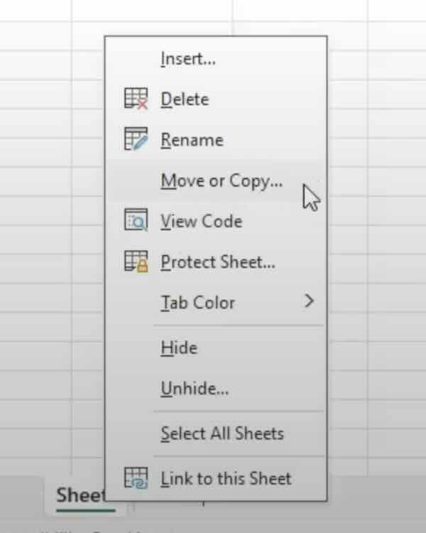 how to duplicate tab in excel