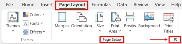 center print area excel