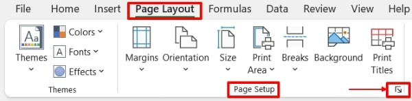 how to set print area in excel to one page