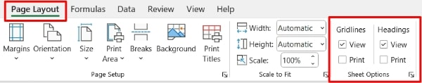 print excel sheet with rows and columns