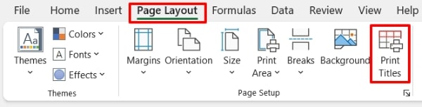 excel print first row on every page