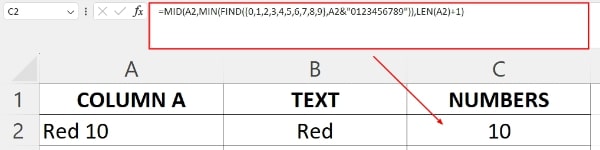 split numbers in excel