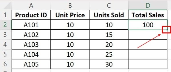 excel fill down entire column