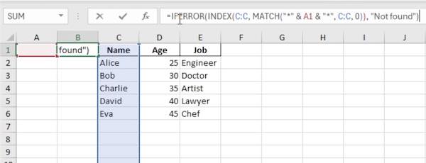 creating a search bar in excel