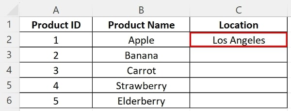 fill excel column with same value