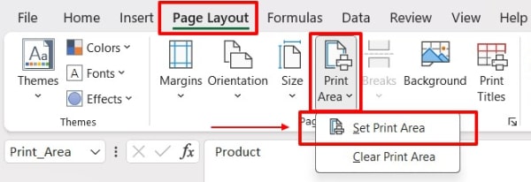 print area excel