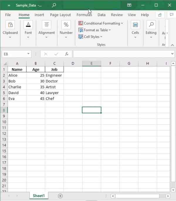 excel status bar missing