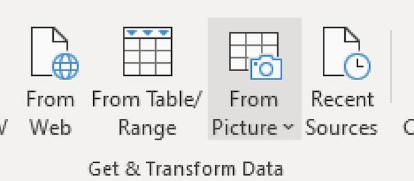 import data into excel from picture