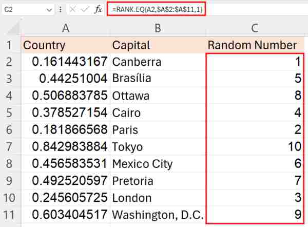 excel random number generator no duplicates