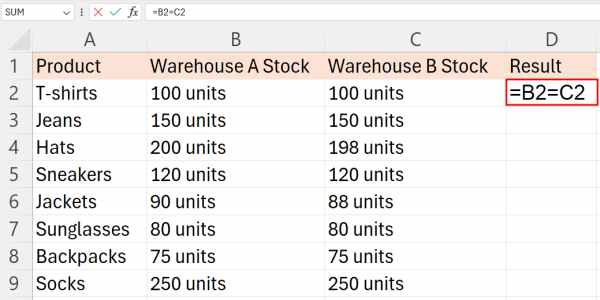 compare two columns in excel and return common values