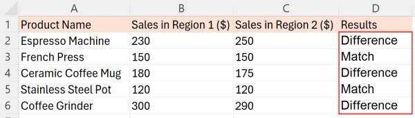 how to compare 2 lists in excel for matches