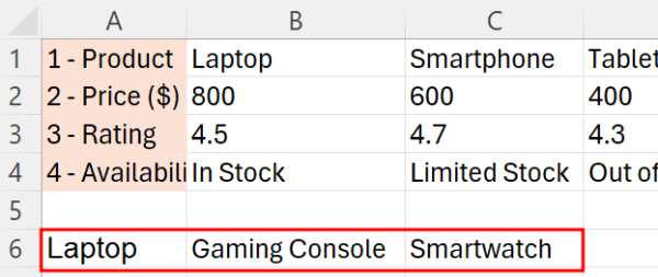 can you filter horizontally in excel