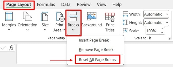 excel remove print lines