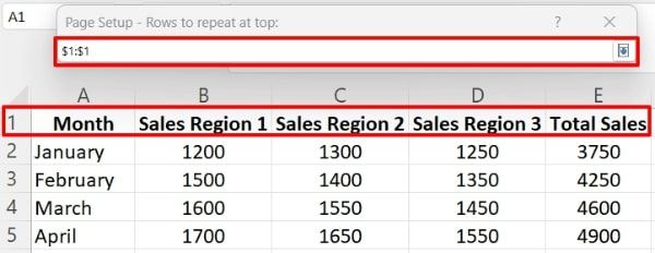 set row 3 as print titles for the worksheet excel