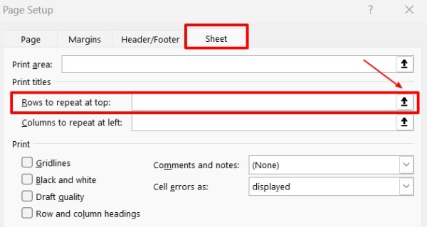 set row 1 to print on every page in excel