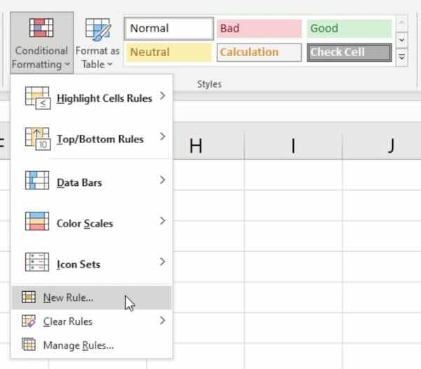 conditional formatting excel compare two columns