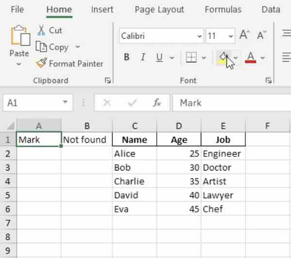 add a search bar in excel