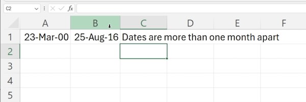 excel compare dates