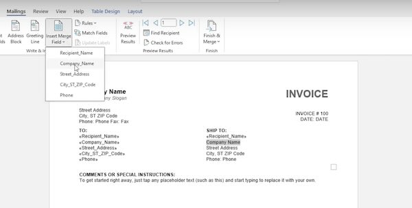 how to import an excel file into word