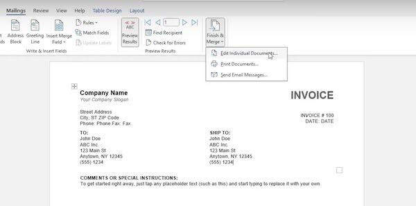 how to import excel data into word template