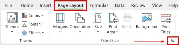 set the print area in excel