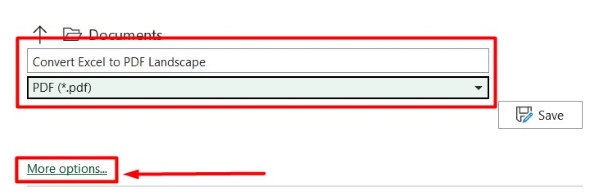 how to save excel as pdf landscape