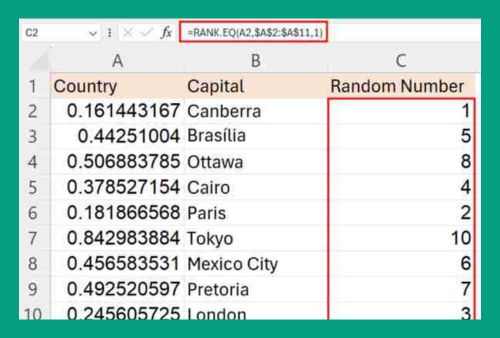 How to Generate Random Numbers in Excel Without Duplicates