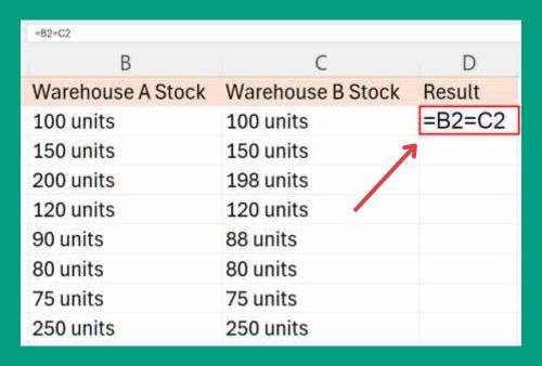 Formula to Compare Two Columns and Return a Value in Excel