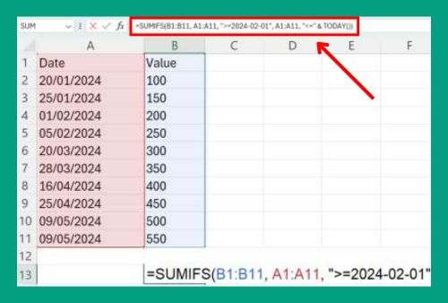 SUMIF Date Range in Excel (Easiest Way in 2025)