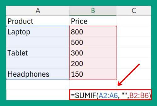 SUMIF Blank in Excel (How to Use It in 2025)