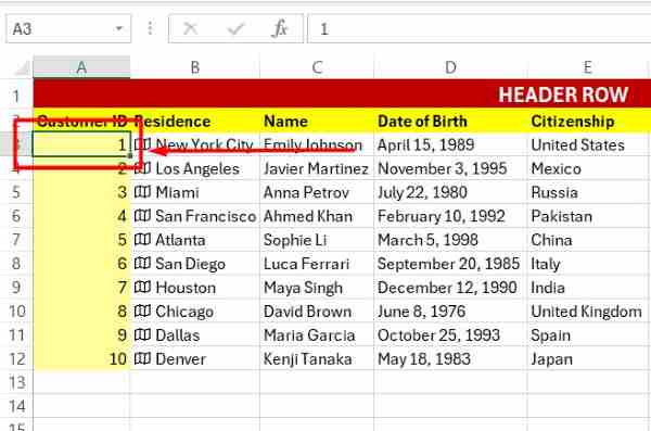 how to freeze heading row in excel