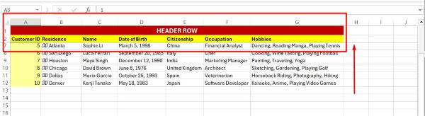 how to freeze excel header