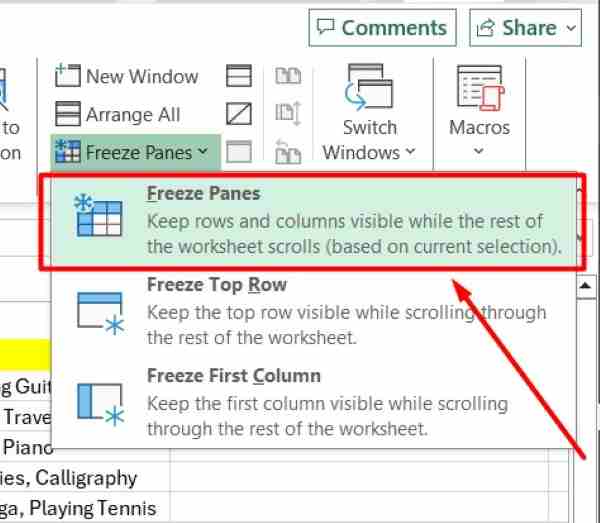 how to freeze several columns in excel