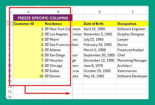 How to Freeze Specific Columns in Excel (Easiest Way in 2025)