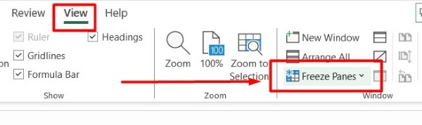 freeze specific rows in excel