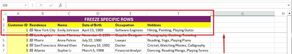 how to freeze several rows in excel