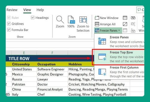 How to Freeze Title Row in Excel (Easiest Way in 2025)