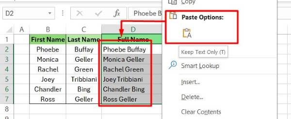 excel merge data from two cells