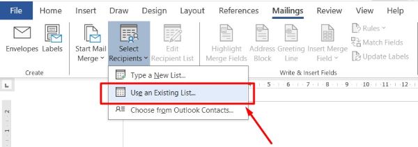 how do i create a mail merge from an excel spreadsheet