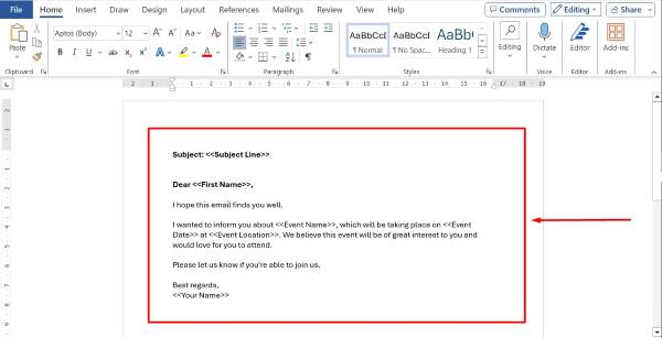 how to use mail merge in excel