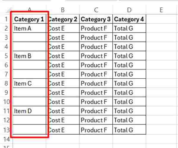 excel sort all merged cells need to be the same size