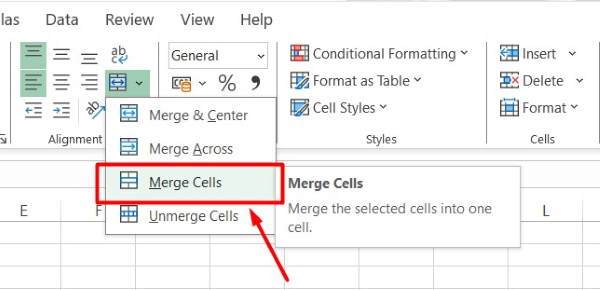 how to make all merged cells the same size in excel