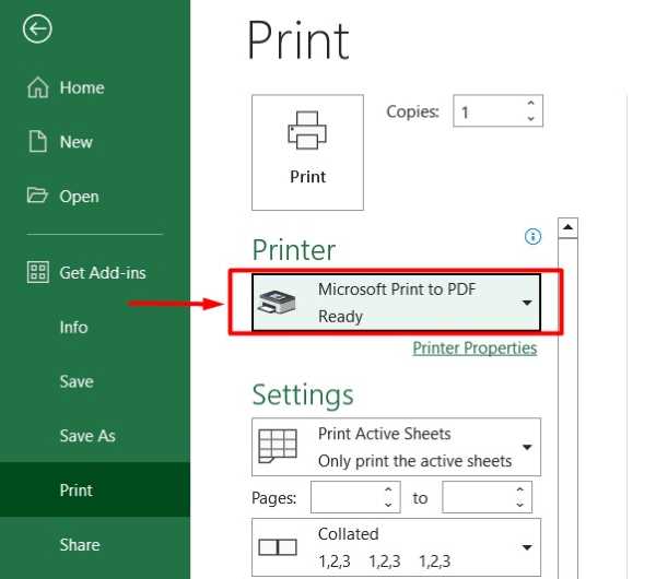 print excel to pdf