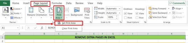 how to remove extra pages in excel pdf