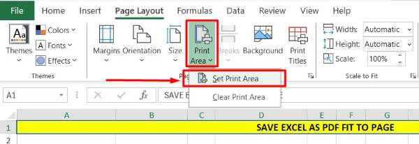 excel to pdf fit to page