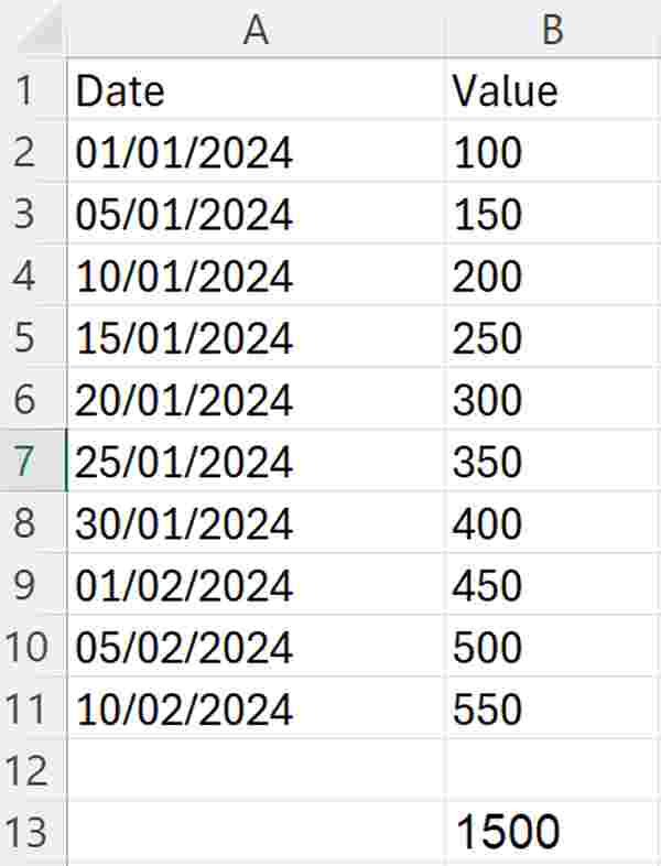 excel sum if between dates